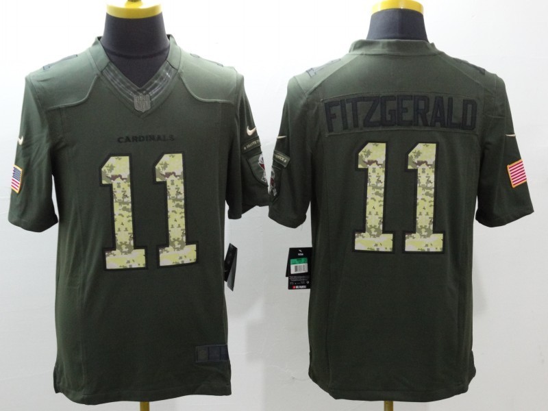 Men's Arizona Cardinals Larry Fitzgerald #11 Army Green Jersey